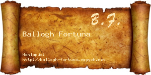 Ballogh Fortuna névjegykártya